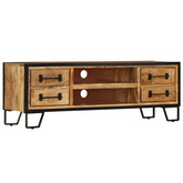vidaXL Szafka pod TV z szufladami, 120x30x40 cm, lite drewno mango