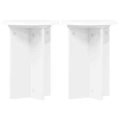 Stojak na rośliny 2 pcs Biały ?29,5 x 40 cm Drewno inżynieryjne
