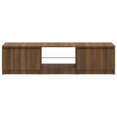 Szafka pod TV, z LED, brązowy dąb, 140 x 40 x 35,5 cm vidaXL