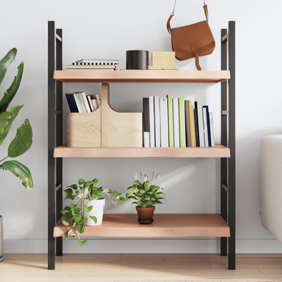 Półka, brązowa, 100x40x(2-6) cm, lakierowane lite drewno dębowe