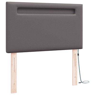 Wezgłowie LED Szary 100 cm Skóra ekologiczna