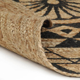 vidaXL Ręcznie wykonany dywanik, juta, czarny nadruk, 90 cm
