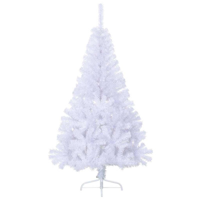 Sztuczna choinka ze stojakiem, połówka, biała, 150 cm, PVC