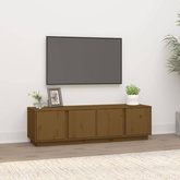 vidaXL Szafka pod TV, miodowy brąz, 140x40x40 cm, lite drewno sosnowe