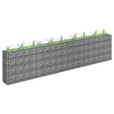 vidaXL Podwyższona donica gabionowa, galwanizowana stal, 360x30x90 cm