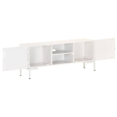 vidaXL Szafka pod TV, biała, 115x30x46 cm, lite drewno mango