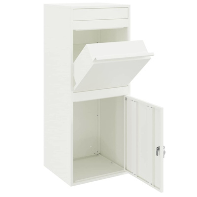 Skrzynka na przesyłki z drzwiami Biały 41 x 38 x 103 cm Stal