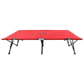 vidaXL Dwuosobowy leżak, składany, czerwony, stal