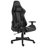vidaXL Obrotowy fotel gamingowy, czarny, PVC
