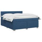 Łóżko Box Spring z materacem i LED niebieski 140 x 200 cm