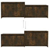 vidaXL Szafka pod TV, przydymiony dąb, 146,5x35x50 cm