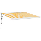vidaXL Zwijana markiza, żółto-biała, 3x2,5 m, tkanina i aluminium