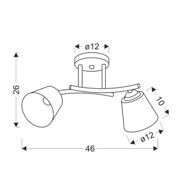 Greco Lampa Sufitowa Brunatny+Złoty 2X40 E27 Klosz Biały