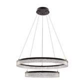 Lampa wisząca FROZI w stylu glamour – czarny klosz z kryształkami – nowoczesny żyrandol LED do luksusowego salonu