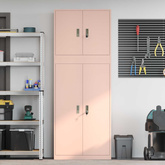 Szafka do przechowywania 2 szt. różowy 80 x 40 x 210 cm Stal