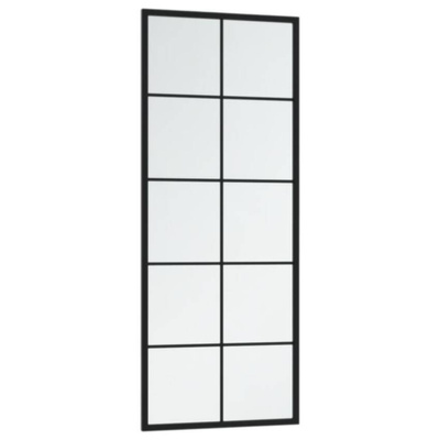 vidaXL Lustro ścienne, czarne, 100 x 40 cm, metal