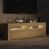 vidaXL Szafka pod TV z oświetleniem LED, dąb sonoma, 120x35x40 cm