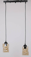 Lampa wisząca czarna/bursztynowa listwa 2xE27 Felis 32-00170