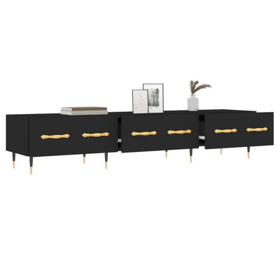 vidaXL Szafka pod TV, czarna, 150x36x30 cm, materiał drewnopochodny