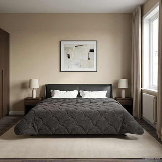 Letni Kołdra Antracyt 200 x 240 cm Mikrofibra i Fleece Teddy