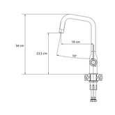 Bateria kuchenna NATALIE – stalowa, snow white/złoty nano PVD, obrotowa, Quadron