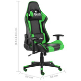 vidaXL Obrotowy fotel gamingowy, zielony, PVC