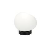 Lampa stołowa STONES minimalistyczna - biały akrylowy klosz 20 cm w kształcie kamienia - skandynawska lampka nocna do sypialni i salonu E27
