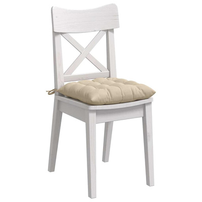 Poduszki na siedziska 4 pcs Kremowy 40 x 40 x 6 cm Mikrofibra