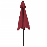 Parasol ogrodowy LED, stalowy słupek, bordowy, 225x225x212 cm
