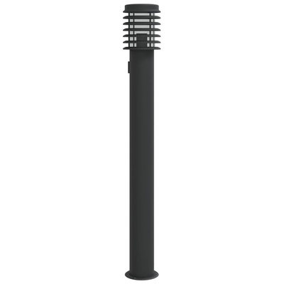 Lampa ogrodowa słupek z gniazdkiem, czarna, 110 cm, stal