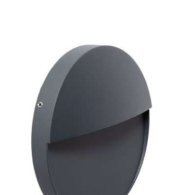 Kinkiet zewnętrzny szary okrągły IP54 6W CCT Abruzzo Lunaria