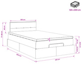 Łóżko ottoman z materacem Ciemnozielony 120 x 200 cm Welur