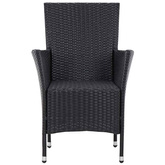 5-cz. zestaw mebli ogrodowych, rattan PE, czarny
