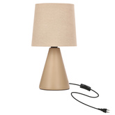 Lampka nocna Satti ceramiczna brązowa z abażurem E14 klasyczna