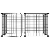 Klatka dla zwierząt z bramką, 8 paneli, czarna, 35x35 cm, stal