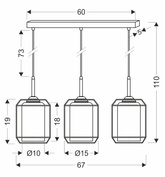 JONERA lampa wisząca czarny 3x40W E27 klosz złoty