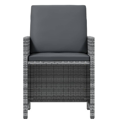 7-cz. zestaw mebli ogrodowych z poduszkami, polirattan, szary