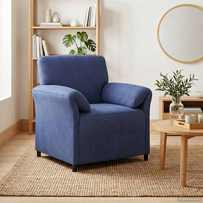 Sofa 1-osobowa Niebieski policyjny 88 x 83 x 95 cm Welur