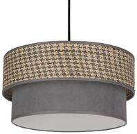 Lampa wisząca z abażurem Karrara czarna do salonu beżowo-szara E27