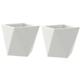 Donica 2 pcs Biały 30 x 30 x 30 cm Stal