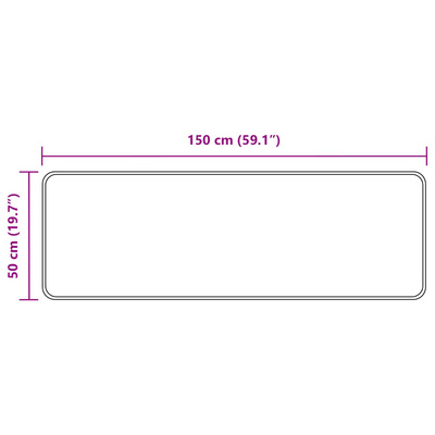 Chodnik dywanowy MARSA Czarny 50 x 150 cm Poliester i PVC