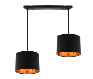 Lampa wisząca z abażurami Candida czarna podwójna metalowa do salonu