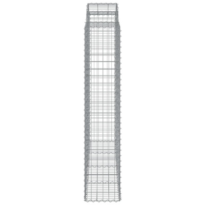 Kosze gabionowe, 10 szt, 200x50x200/220cm, galwanizowane żelazo