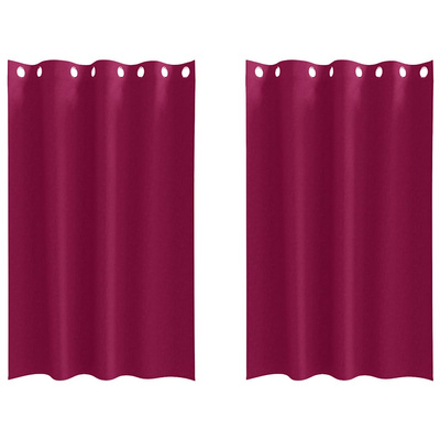 Firany blackout z kółkami 2 pcs Czerwone wino 175 x 140 cm