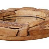 vidaXL Lustro dekoracyjne, drewno tekowe, 80 cm, okrągłe
