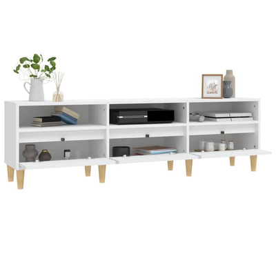 vidaXL Szafka pod TV, biała, 150x30x44,5 cm, materiał drewnopochodny wariant 9