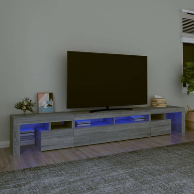 vidaXL Szafka pod TV z oświetleniem LED szary dąb sonoma 260x36,5x40cm