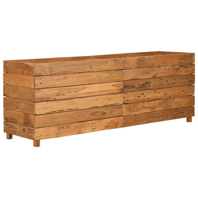 vidaXL Podwyższona donica 150x40x55 cm drewno tekowe z recyklingu/stal