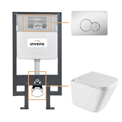 ZESTAW PODTYNKOWY WC PATRAS Z PRZYCISKIEM 601 CHROM
