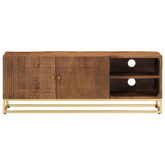 vidaXL Szafka pod TV, 110x30x40 cm, lite drewno mango i żelazo model standard